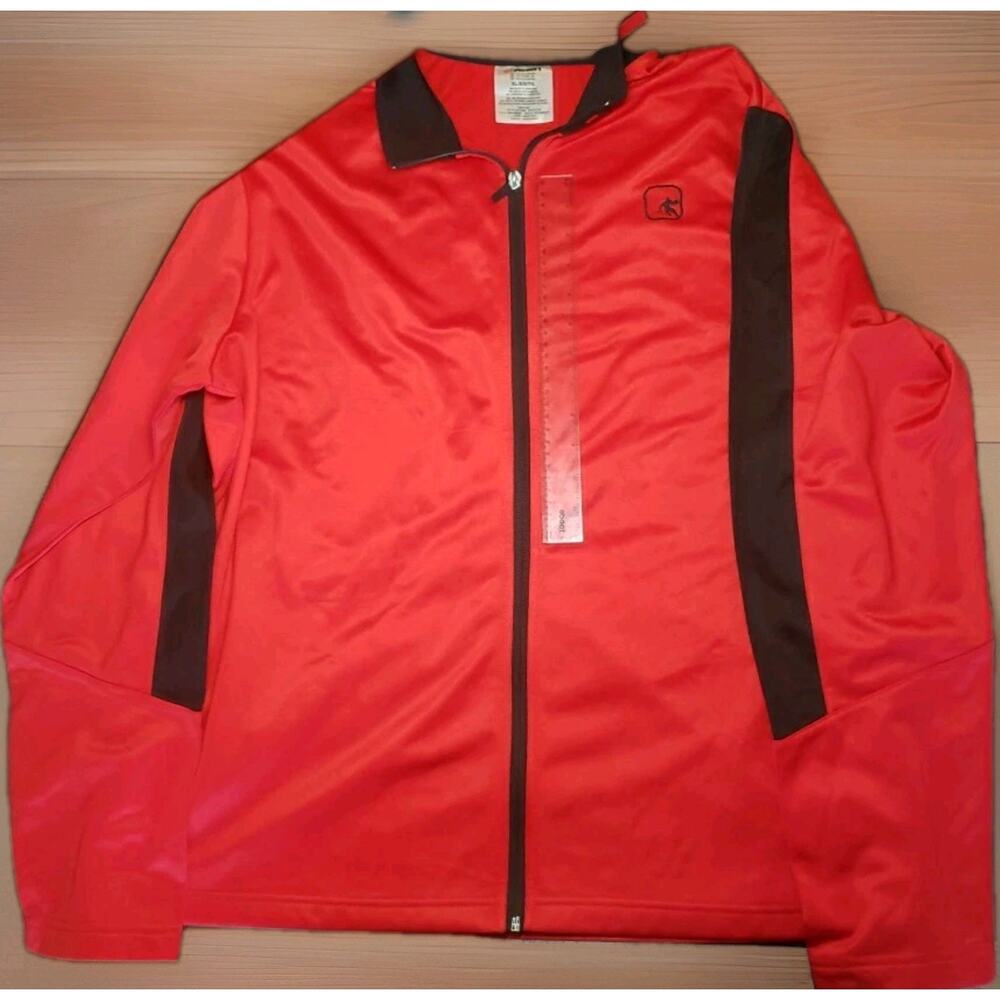 AND1 Men's XL Full Zip Mock Neck Track Jacket in Red Basketball Red Black Basket